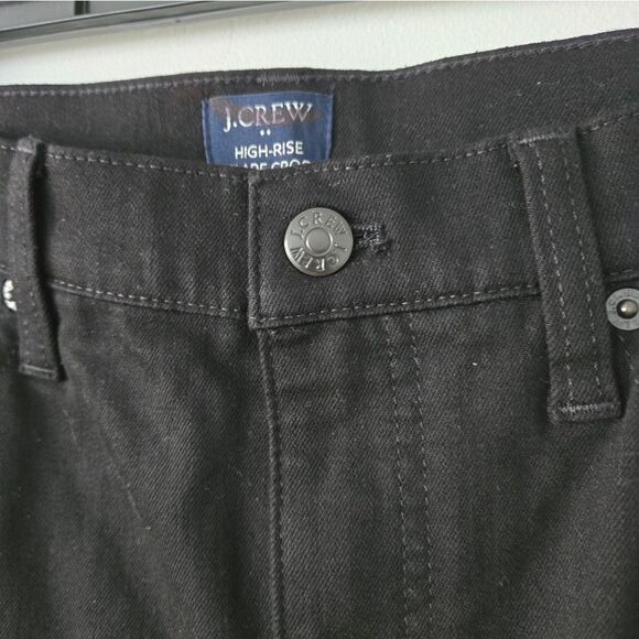 NWT J.Crew Factory High-rise black flare crop jean in all-day stretch - Picture 6 of 9